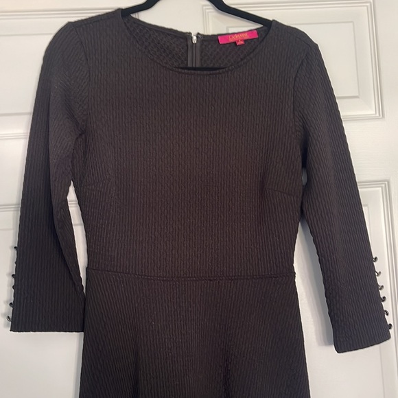 Catherine Catherine Malandrino Black Jacquard Fit and Flare Dress - Picture 3 of 3